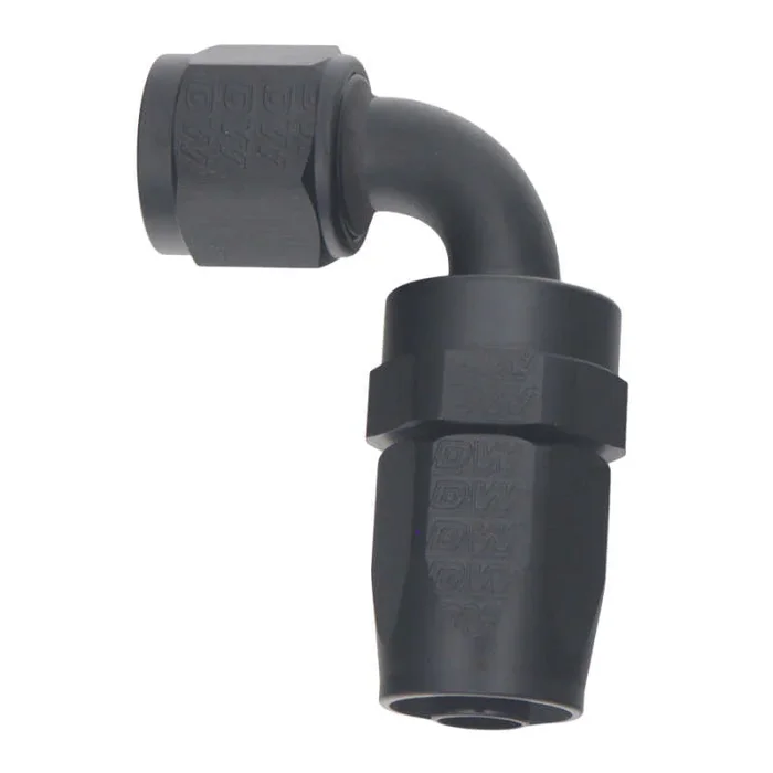 DeatschWerks 8AN Female Swivel 90-Degree Hose End CPE – Anodized Matte Black