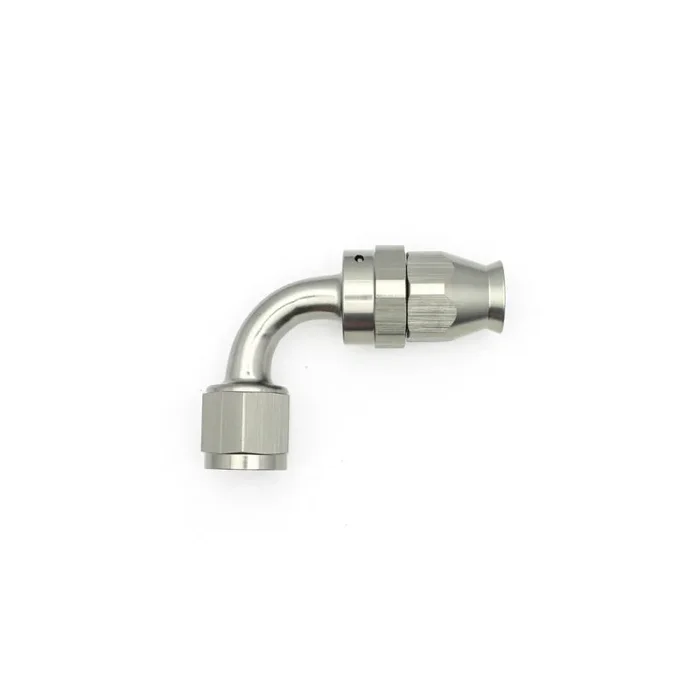 DeatschWerks 8AN Female Swivel 90-Degree Hose End PTFE (Incl 1 Olive Insert) – Anodized Matte Black