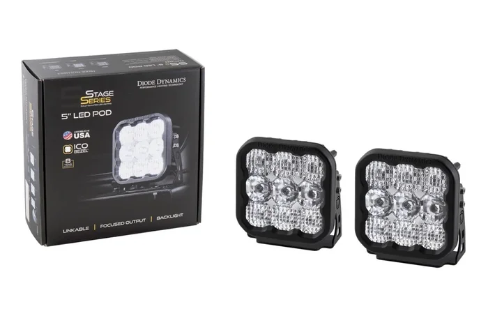 Diode Dynamics SS5 LED Pod Sport White Spot – Single | Universal (DD6768S)