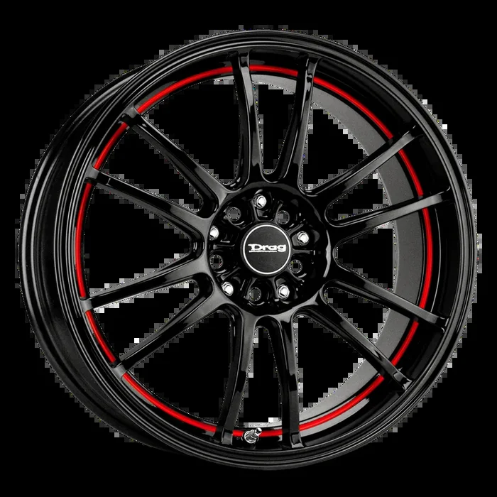 Drag Wheels DR38 Gloss Black w/ Red Undercut 17×7 | 4×100/4×114.3 (DR38177044073GBR1)