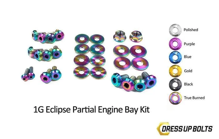 Dress Up Bolts Titanium Partial Engine Bay Kit | 1990-1994 1G DSM (MIT-014-Ti)