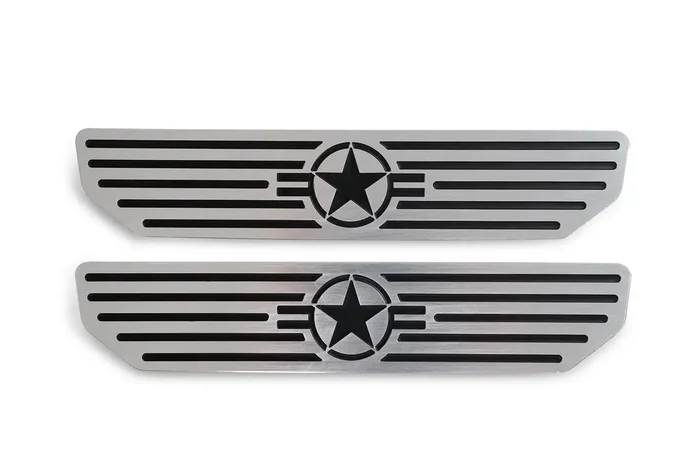 DV8 Offroad D-JL-180014-STR4 2018+ Jeep JL Rear Sill Plates with in.Since 1942 in. Logo