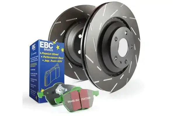 EBC Brakes S2KF1868 Slotted rotors feature a narrow slot to eliminate wind noise.