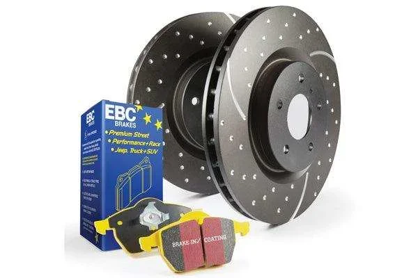 EBC Brakes S5KF1847 GD sport rotors, wide slots for cooling to reduce temps preventing brake fade.