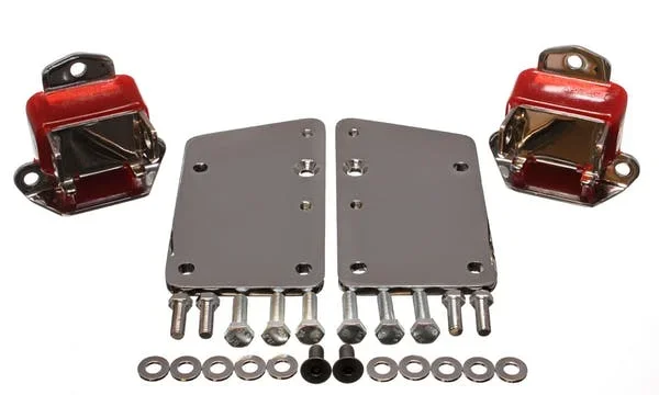 Energy Suspension GM LS Series Motor Mount Conversion Kit Chevy Camaro (69-71) Red or Black Chrome Plate