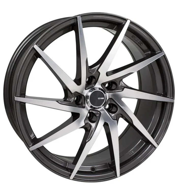 Enkei PW10 18×8 5×114.3 50mm Offset 72.6mm Bore Gunmetal Wheel w/ Machined Spokes Wheel