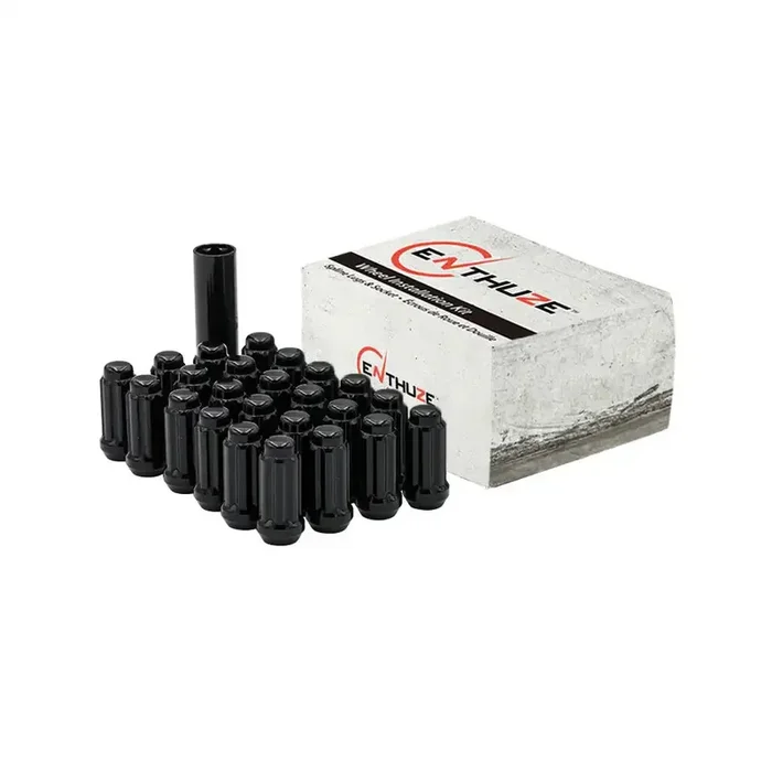 Enthuze ACTE-188LG-K6-B – Lug Nuts Closed End Black Spline Long, 6