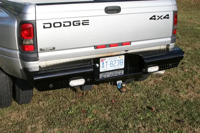 Fab Fours DR94-T1650-1 – Black Steel Ranch Rear Bumper 2 Stage Powder Coated