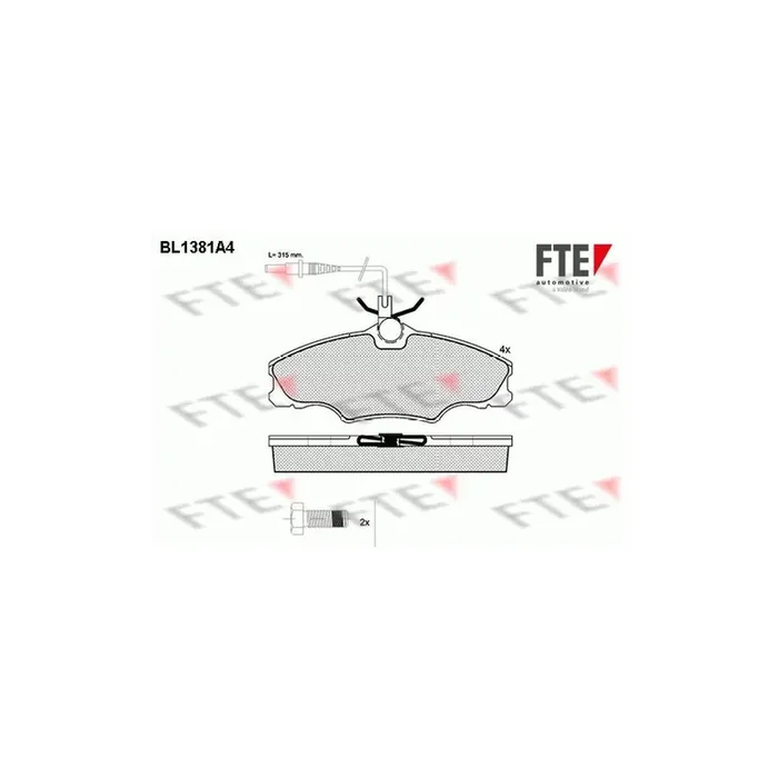 FTE 9010155 Brake Pad Set for Peugeot 406