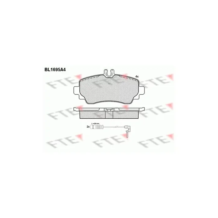 FTE 9010305 Brake Pad Set Suitable for Mercedes-Benz A-Class (W168)