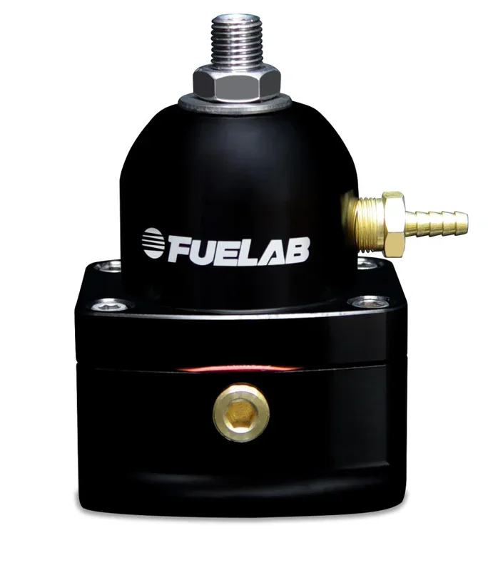 Fuelab 515 Carb Adjustable FPR Large Seat 1-3 PSI (2) -10AN In (1) -6AN Return – Black