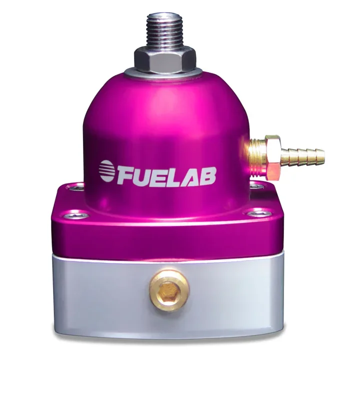 Fuelab 525 EFI Adjustable FPR In-Line 90-125 PSI (1) -6AN In (1) -6AN Return – Purple