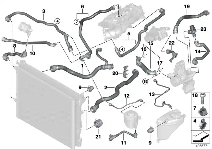 Genuine BMW 17129895915 G32 G30 G31 Hose Radiator-Water Pump (Inc. 530iX, 730i & 520i)