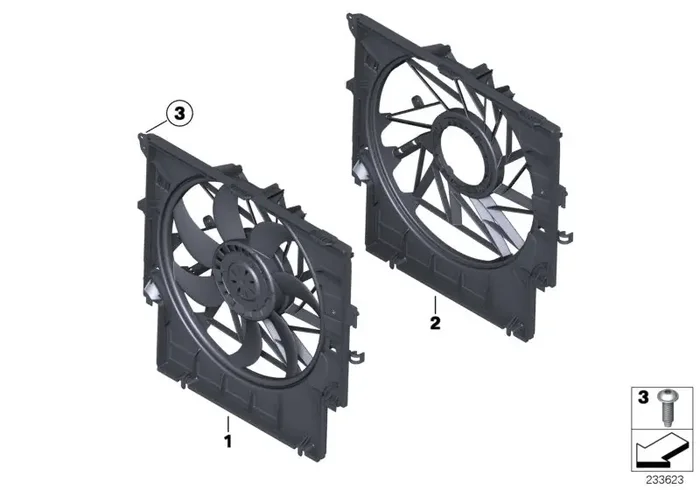 Genuine BMW 17427593850 F25 Fan Housing With Fan 400W (Inc. X3 28iX)