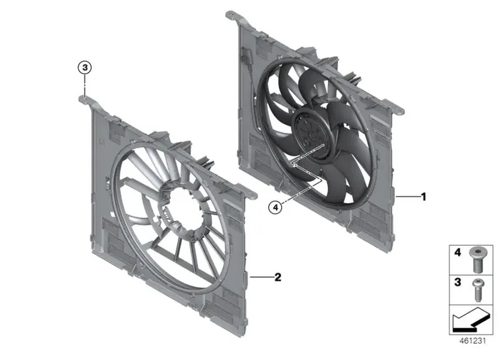 Genuine BMW 17427953404 G11 G31 Fan Cowl With Acoustic Ring 600W (Inc. 540iX, 740LiX & 520i)