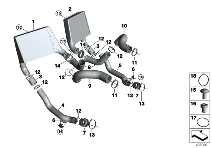 Genuine BMW 17508428239 Charge Air Tube “HOT” (Inc. M6 GT3)