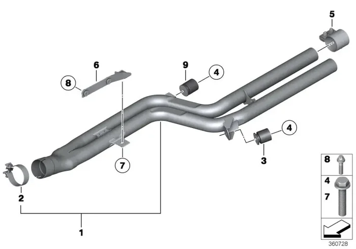 Genuine BMW 18307605257 Front Pipe (Inc. 640i & 640iX)
