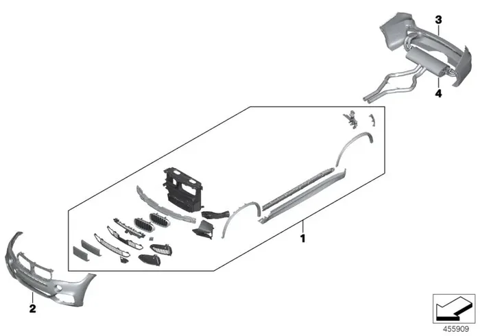 Genuine BMW 18308572489 F15 F16 Rear Muffler (Inc. X5 & X6 30dX)