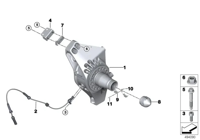 Genuine BMW 33408428640 Wheel Carrier, Rear Right EVO 2018 (Inc. M6 GT3)