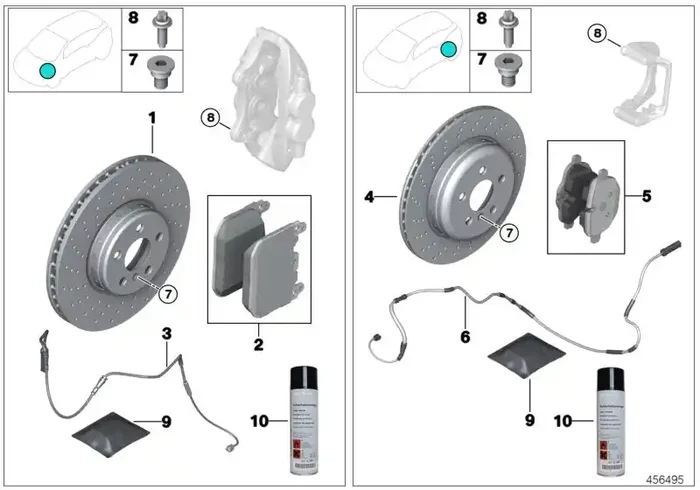 Genuine BMW 34212284804 Carbon Ceramic Brake Rotor, Right 396X26mm (Inc. M5 & M6)