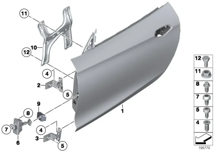 Genuine BMW 41517225144 E89 Door Hinge, Bottom Right (Inc. Z4 35is, Z4 23i & Z4 35i)