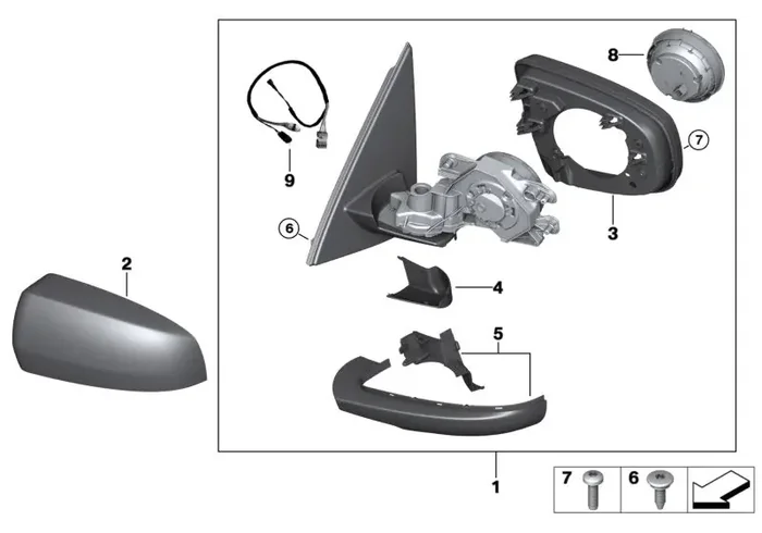 Genuine BMW 51167282721 E70 Heated Outside Mirror, Left (Inc. X5)