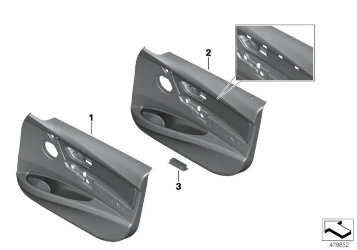 Genuine BMW 51417279203 Door Panel, Leather, Front Left VENETOBEIGE (Inc. 318i, 316d & 320iX)