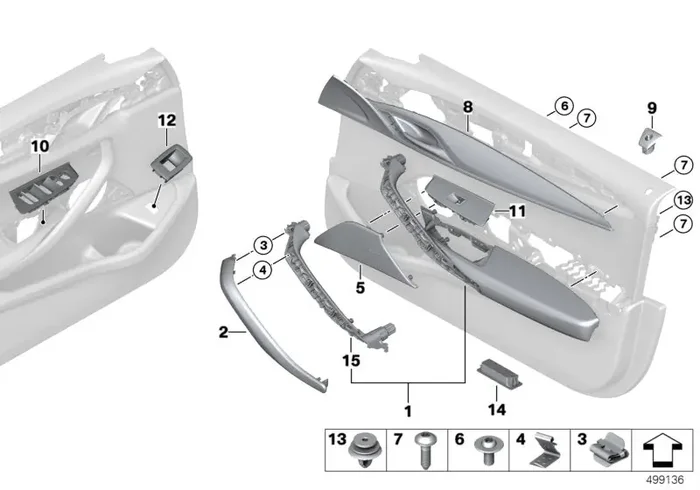 Genuine BMW 51417489270 G30 G31 Armrest, Front Right MOCCA (Inc. 520d ed, M550dX & 530eX)