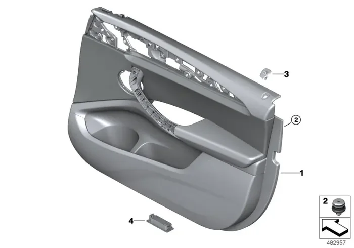 Genuine BMW 51417936692 G01 G02 Door Trim Panel, Front Right MOKKA (Inc. X3 & X4 25dX)