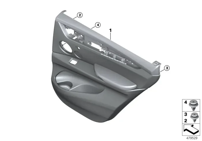 Genuine BMW 51427415425 F16 Door Lining Leather Rear Left TERRA (Inc. X6)