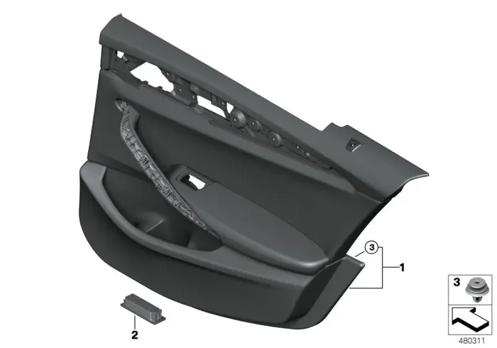 Genuine BMW 51427477256 G30 G31 Door Trim Panel, Rear, Right SCHWARZ (Inc. 520dX, 530d & 540dX)