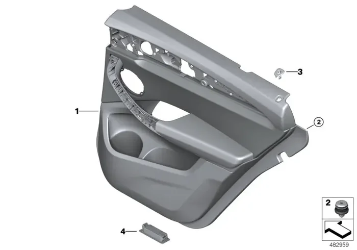 Genuine BMW 51427940291 G01 Door Trim Panel, Rear, Left MOKKA (Inc. X3)