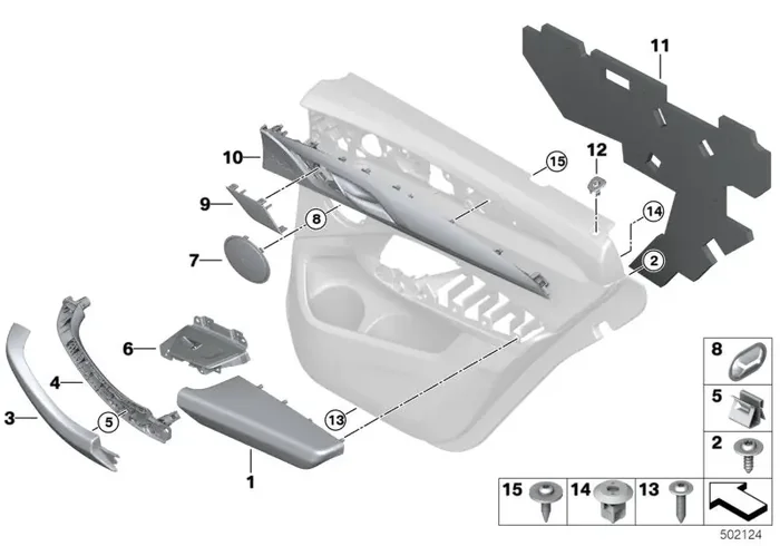 Genuine BMW 51427940370 G01 G02 Door Trim Piece, Rear Right SCHWARZ (Inc. X4)