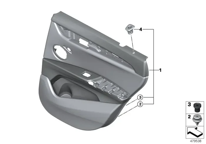 Genuine BMW 51427944718 Door Trim Panel, Rear, Right ANTHRAZIT/GREY (Inc. X1)
