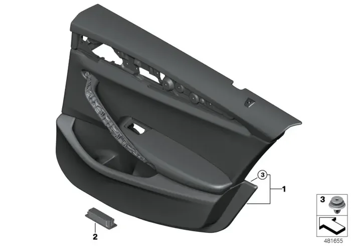 Genuine BMW 51428093269 F90 Door Trim Panel, Rear, Left SCHWARZ (Inc. M5)