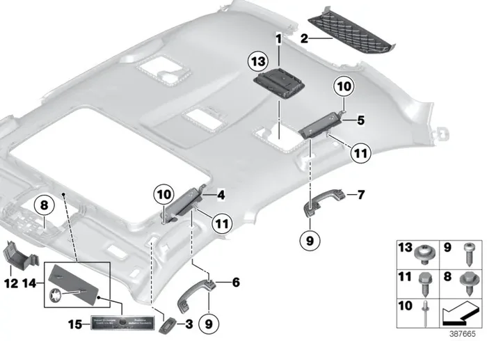 Genuine BMW 51449170572 Vanity Mirror, Rear OYSTER (Inc. 730Ld, 760Li & 750LdX)