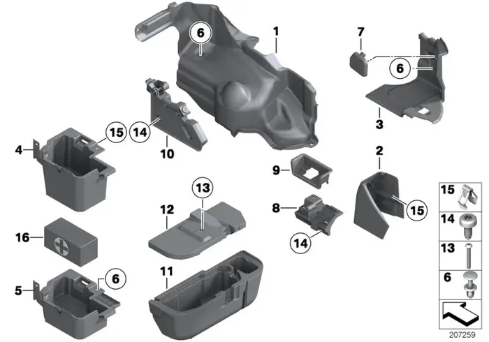 Genuine BMW 51479140792 E89 TriCover, Mount, Right (Inc. Z4 23i, Z4 35i & Z4 20i)
