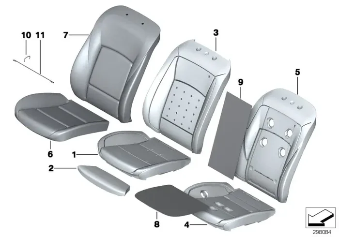 Genuine BMW 52107350130 Leather Cover For Basic Seat LCDF VEN. BEIGE (Inc. Alpina B7L, 528i & 550iX 4.4)
