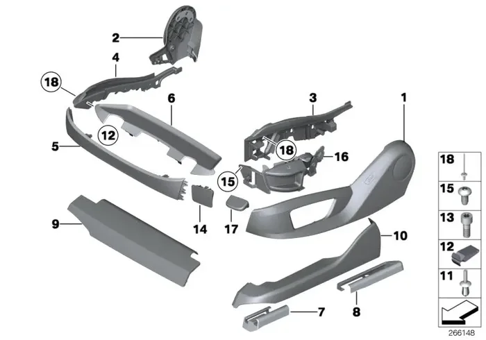 Genuine BMW 52109175072 Cover, Seat Rail, Rear Right SCHWARZ (Inc. 535i, Alpina B7L & 530d)