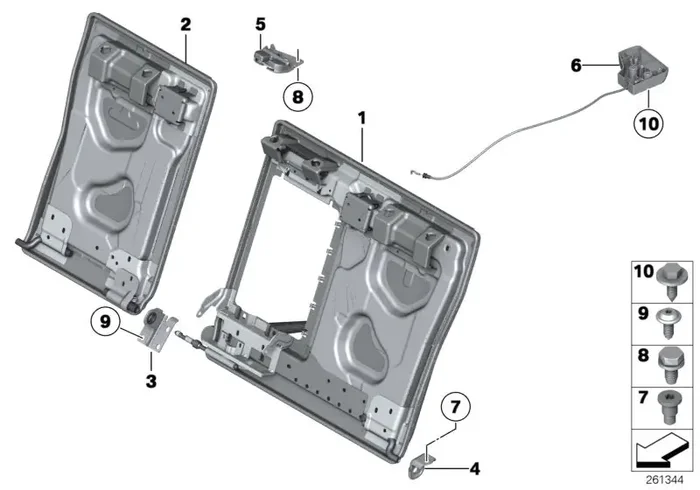 Genuine BMW 52209162805 Backrest Frame, Load-Through, Left (Inc. 530dX, 518d & 535dX)