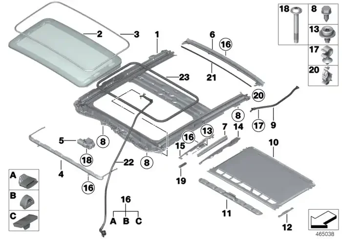 Genuine BMW 54107313919 F21 Sliding Parts (Inc. 420iX, 320d ed & 230i)