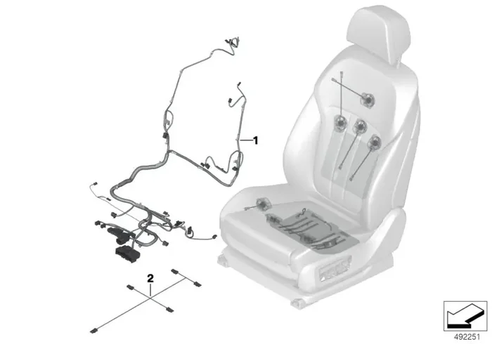 Genuine BMW 61128714227 G05 G07 Wiring Set Seat Right (Inc. X5)