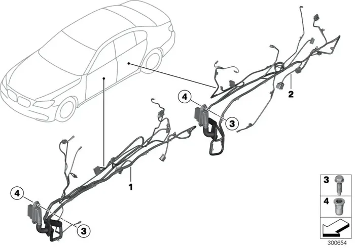 Genuine BMW 61129237087 Co-Driver‘s Side Door Cable Harness (Inc. 535dX, 550i & 535iX)