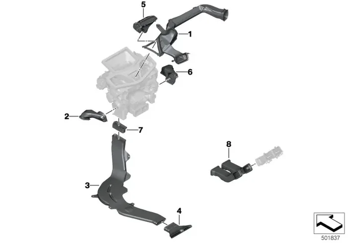 Genuine BMW 64227435732 F93 G16 F91 Air Duct, Rear Compartment, Rear Right (Inc. 840dX, M850iX & M8)