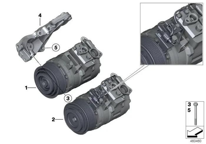 Genuine BMW 64529332781 F83 F21 Rp A/C Compressor With Magnetic Clutch (Inc. M235i Racing, M135iX & M235iX)
