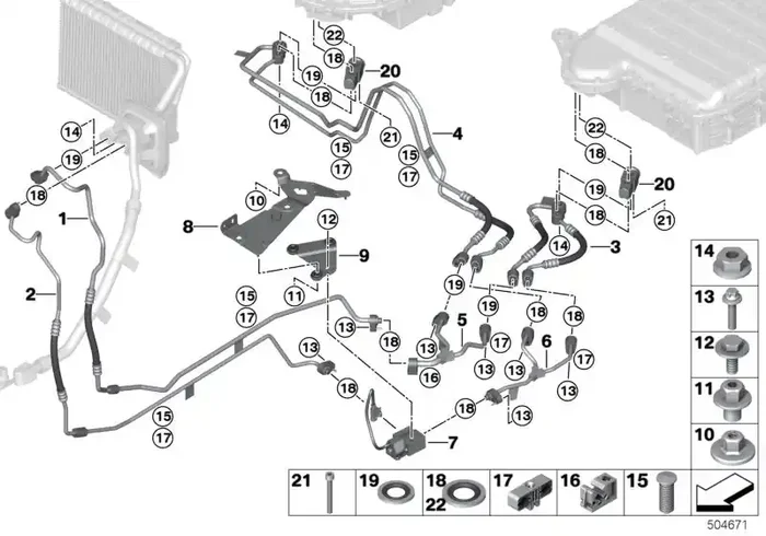 Genuine BMW 64539354581 G05 Refrigerant Line, High-Voltage Battery 1 (Inc. X5 45eX)