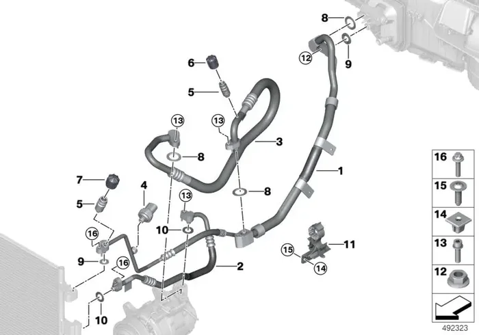 Genuine BMW 64539496579 G07 G05 G06 Refrigerant Line, Dual Line R1234YF (Inc. X7 30dX, X5 30dX & X6 30dX)