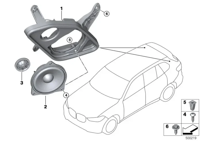 Genuine BMW 65132622519 G05 Speaker Mount, D-Pillar, Left TOP-HIFI SYSTEM (Inc. X5)