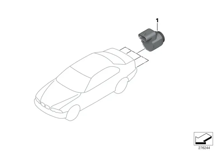 Genuine BMW 66206914058 E46 Ultrasonic Sensor, Steel Gray M400 (Inc. 325i, 330Ci & 316i)