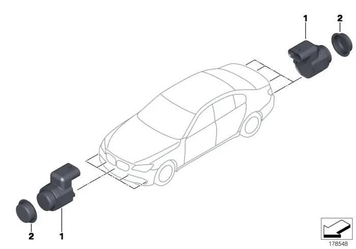 Genuine BMW 66209263924 E88 E87 E84 Ultrasonic Sensor, Valencia Orange WB44 (Inc. 118d, 116d & 135i)